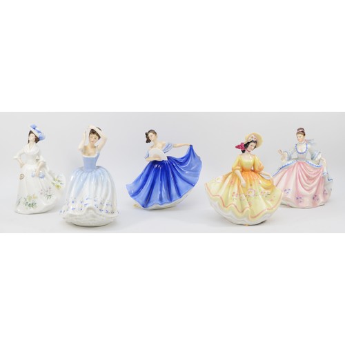 257 - Royal Doulton; five porcelain figures comprising of Adele HN2480, Rebecca HN2805, Sunday Best HN2206... 