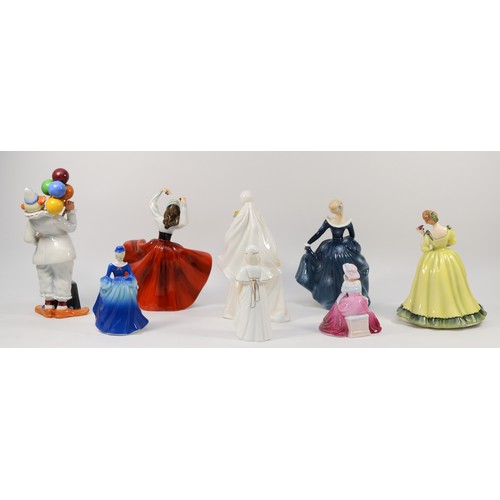 258 - Royal Doulton; six porcelain figures comprising of Karen HN2388, Fragrance HN2334, Bride HN2873, Bri... 