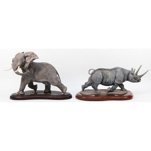 266 - James Noble (20th century), two limited edition cold cast resin figures of Luangwa, Last Kingdom of ... 