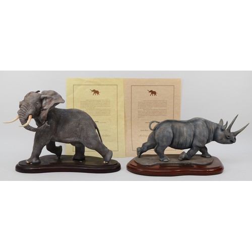 266 - James Noble (20th century), two limited edition cold cast resin figures of Luangwa, Last Kingdom of ... 