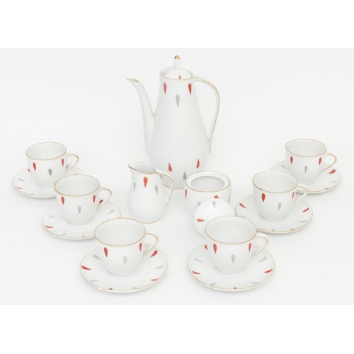 273 - A Bavaria German porcelain coffee set comprising of six cups and saucers, coffee pot, milk jug and s... 