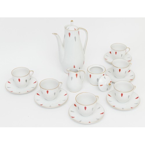 273 - A Bavaria German porcelain coffee set comprising of six cups and saucers, coffee pot, milk jug and s... 