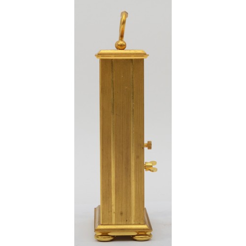 298 - Jaeger LeCoutre, a 20th century gilt brass cased  gilt brass cased mystery clock, raised on four bun... 