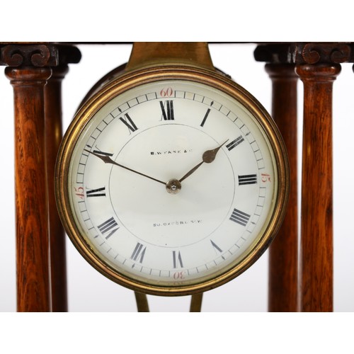 302 - Richard et Cie, an early 20th century oak Architectural mantle dome topped mantle clock, the white p... 