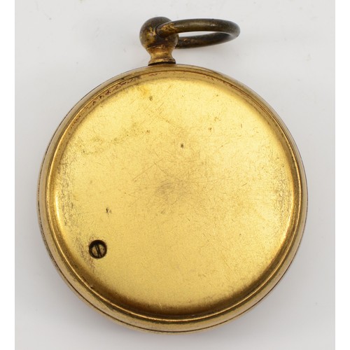 308 - Stanley, a brass compensated aneroid pocket barometer, 50mm