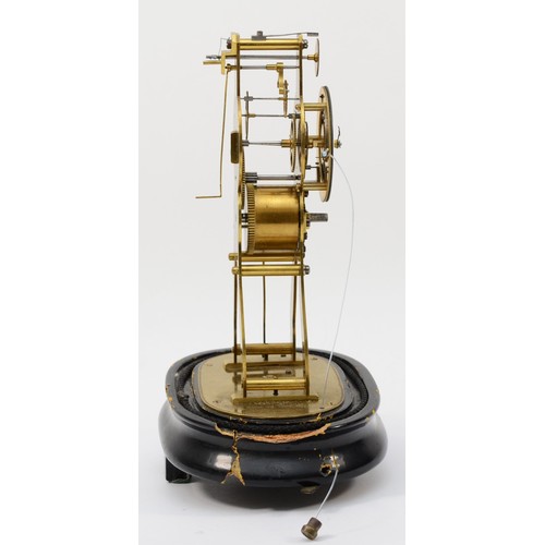 311 - A small mid 19th century French skeleton alarm clock, probably by Victor-Athanase Pierret (1806 - 18... 