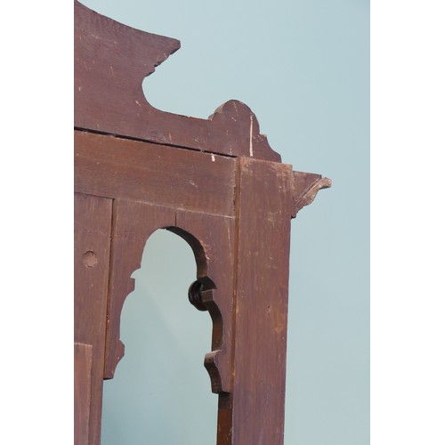 389 - A late 19th century heavily carved oak mirror back hallstand/coat stand, the frieze carved with the ... 