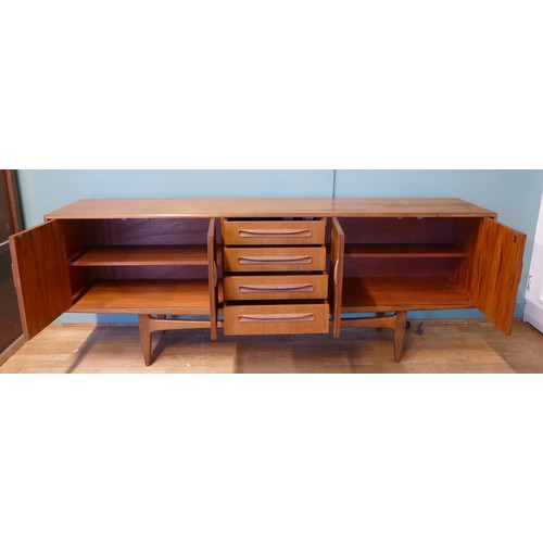 395 - G-Plan teak Fresco 'Long John' sideboard, designed by Victor Bramwell (V.B.) Wilkins, c.1968, having... 