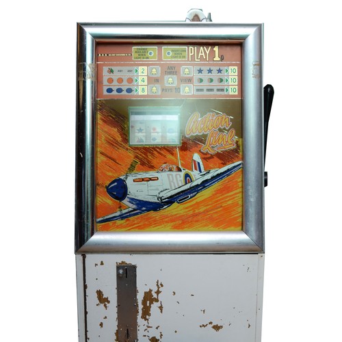 403 - Bell Fruit Action Line Spitfire, a mechanical three reel slot machine, c.1970's, Watling type mechan... 