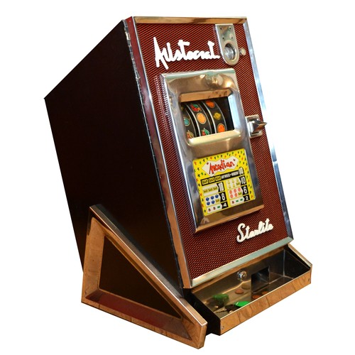 405 - Aristocrat by Starlite, a 1p slot machine, key, 65 x 40 x 40cm