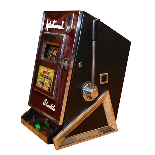 405 - Aristocrat by Starlite, a 1p slot machine, key, 65 x 40 x 40cm