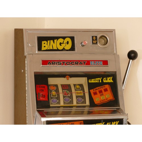 409 - Aristocrat Elite Bingo one arm  bandit electromechanical three reel slot machine, serial number HT 4... 