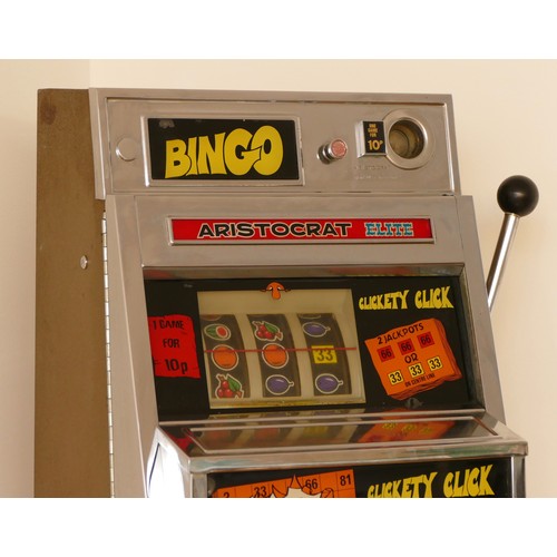 410 - Aristocrat Elite Bingo one arm bandit electromechanical three reel slot machine, c.1977, 10p play, o... 