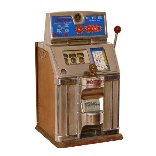 414 - Governor Tic Tac Toe by O. D. Jennings and Co., a one arm three reel bandit slot machine, c.1960's, ... 