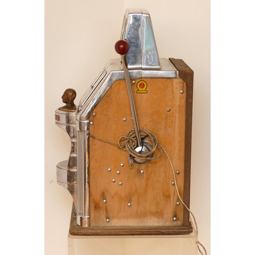 414 - Governor Tic Tac Toe by O. D. Jennings and Co., a one arm three reel bandit slot machine, c.1960's, ... 