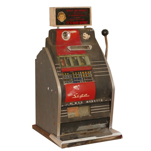 415 - Mad Money by Sega Enterprises Ltd. one arm bandit electromechanical three reel slot machine, c. 1960... 