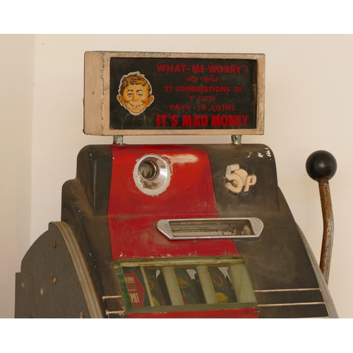 415 - Mad Money by Sega Enterprises Ltd. one arm bandit electromechanical three reel slot machine, c. 1960... 