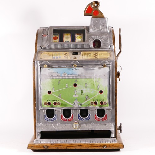 421 - A Mills baseball slot machine, one arm bandit, c.1929, vendor front, restored and working on an Amer... 