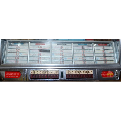 437 - c.1953 Seeburg HF100G jukebox, with pale blue deck, playing 50 x 45's, to play 100 selections, recen... 