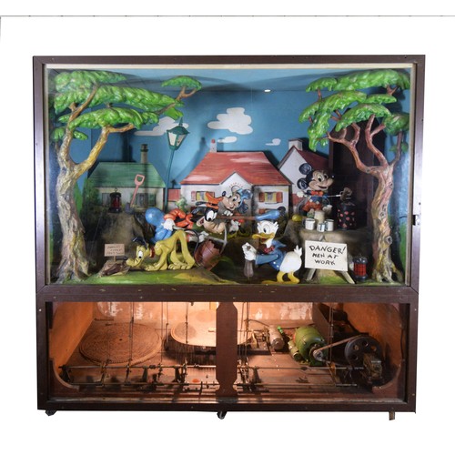 427 - Disney Danger Men At Work Scene Display, by Pytram Ltd of New Malden, Surrey, c.1936/38, a laminated... 