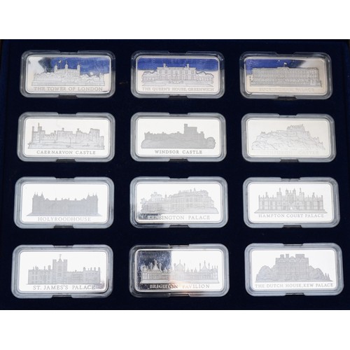 79 - The Birmingham Mint limited edition silver Royal palaces ingots, estimated total weight 372gm, cased... 