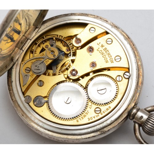 J.W. Benson, of London, a silver cased half hunter keyless wind