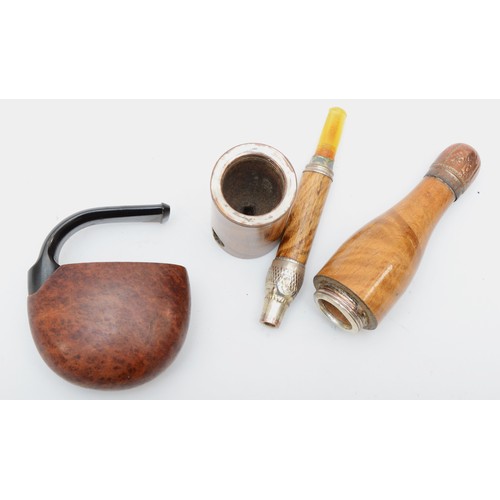 An early 20th century novelty treen champagne bottle tobacco pipe, the  copper cork inscribed Jedleui