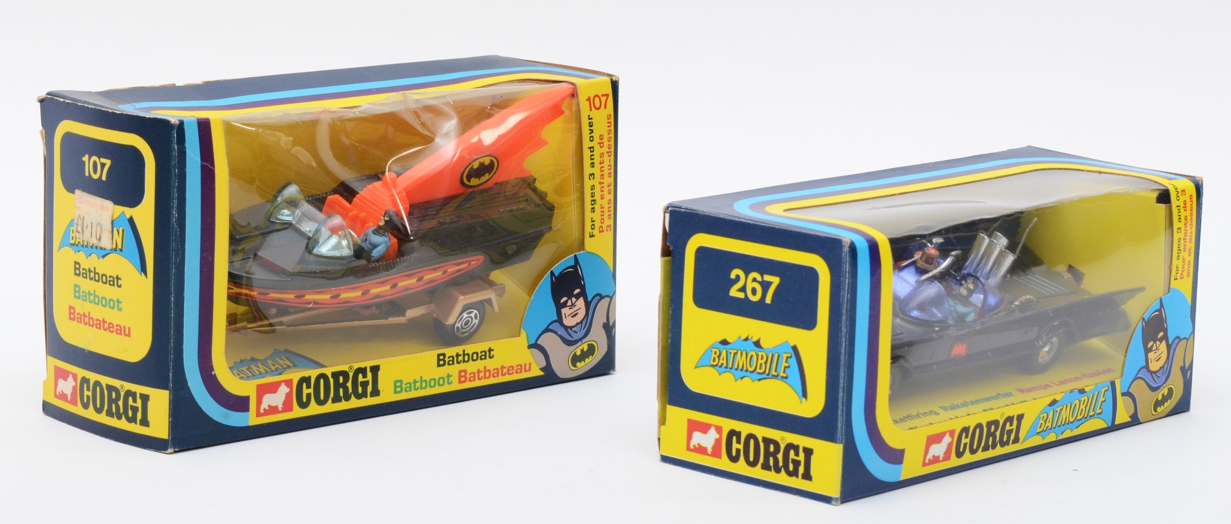 Corgi 107 Batboat, Early Issue Tin Fin, Mint In Lovely Box | UK - Foto 11
