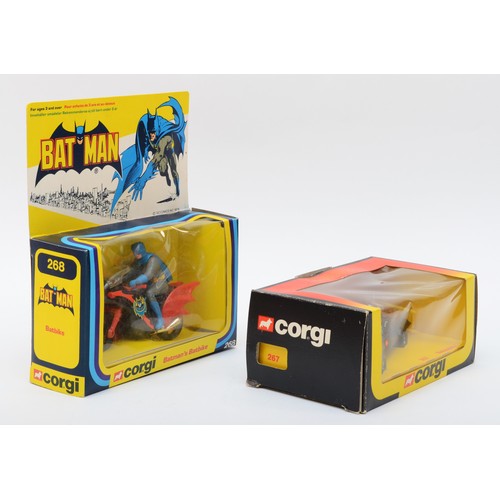 Corgi Toys; A 268 Batman Batbike, black and red with chrome trim