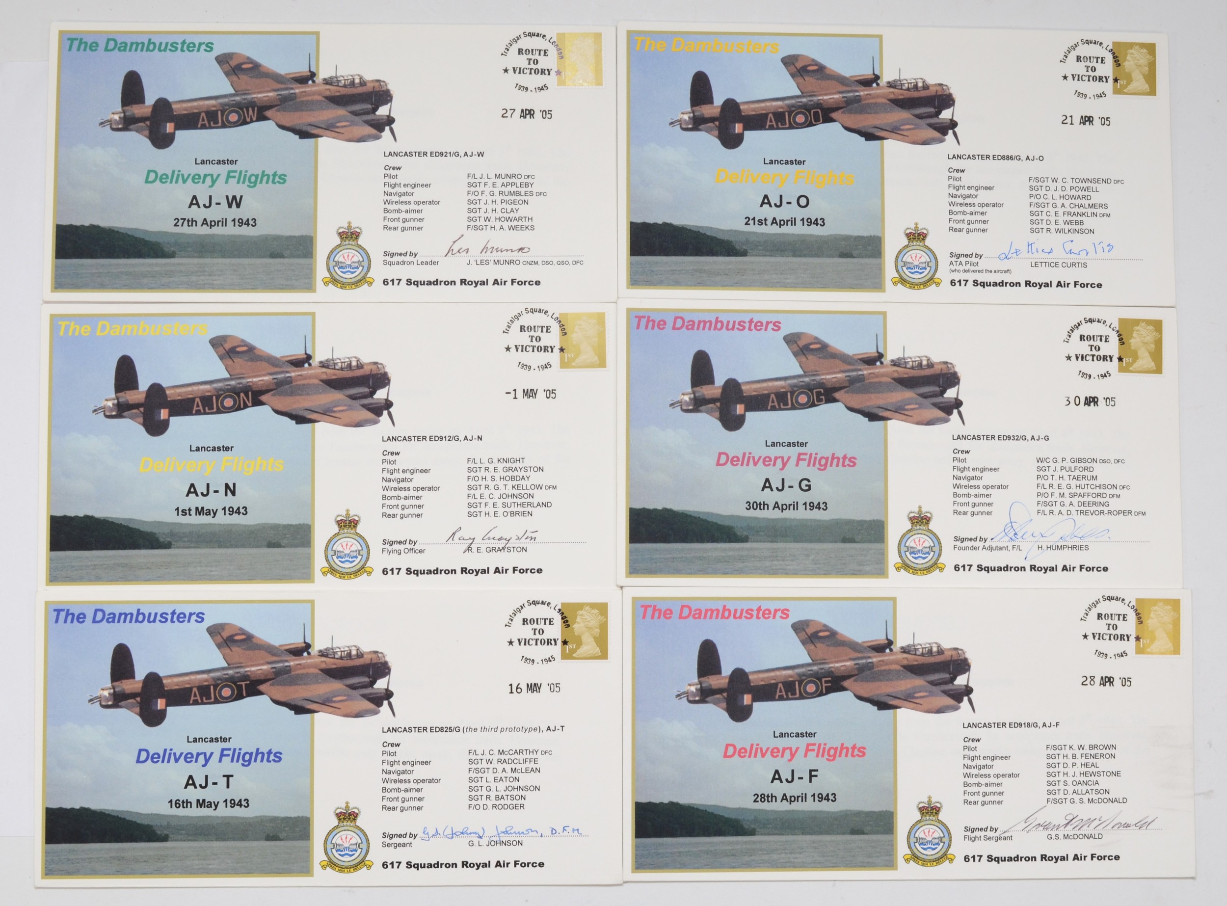 Dambuster World War II Sq Ldr Les Munro signed The Dambusters Lancaster ...