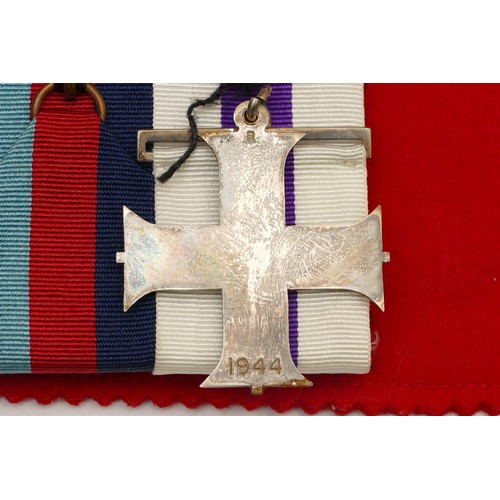 519 - WWII replica Military Cross mounted group of five, the Cross dated 1944, 1939-1945 Star, France and ... 