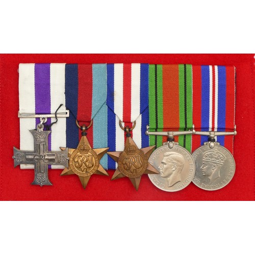 519 - WWII replica Military Cross mounted group of five, the Cross dated 1944, 1939-1945 Star, France and ... 