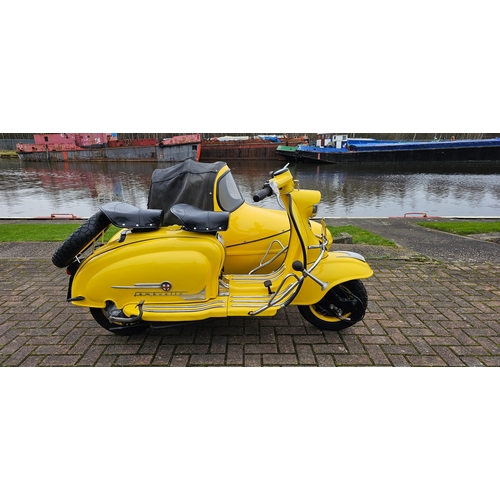 507 - 1959 Lambretta Li 150 with Swallow sidecar. Registration BAS 785 (non transferrable). Frame number 1... 