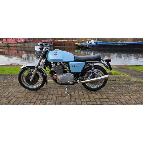 569 - 1977 Laverda 3C, 981cc. Registration number UWX 300R. Frame number 5041. Engine 5041.
Sold with the ... 