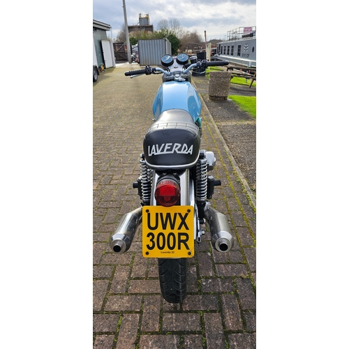 569 - 1977 Laverda 3C, 981cc. Registration number UWX 300R. Frame number 5041. Engine 5041.
Sold with the ... 