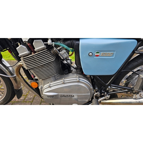 569 - 1977 Laverda 3C, 981cc. Registration number UWX 300R. Frame number 5041. Engine 5041.
Sold with the ... 