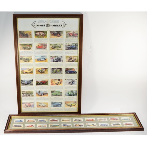 65 - A Grandee Famous Marques MG cigar card collection, framed and a Players cigarette car collection, fr... 