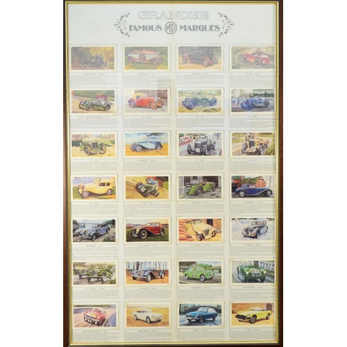 65 - A Grandee Famous Marques MG cigar card collection, framed and a Players cigarette car collection, fr... 