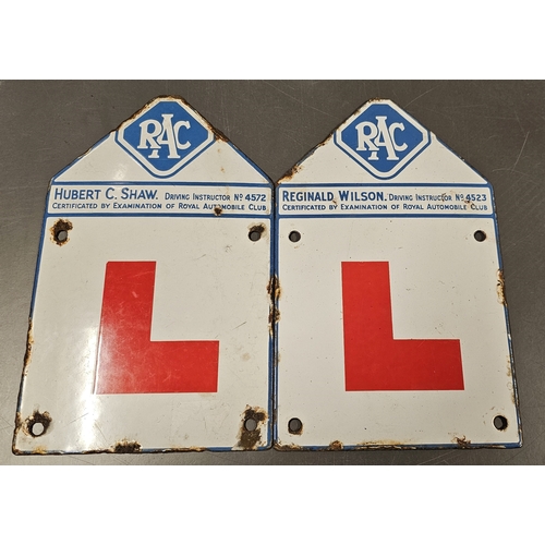 78 - Two RAC Driving Instructor n0. 4572 and 4523 vitreous enamel signs.