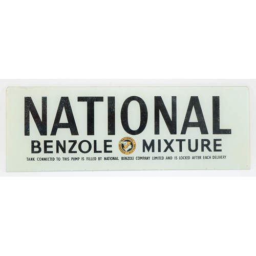 86 - National  Benzole Mixture, a glass petrol pump display, 51 x 17.5cm.