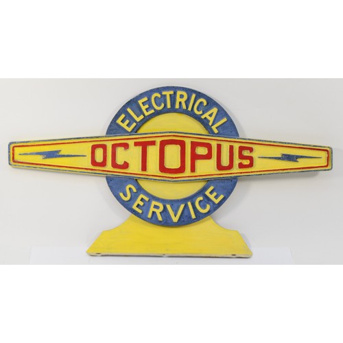 87 - Octopus Electrical Service, a cold painted alloy advertising sign, 53 x 28cm