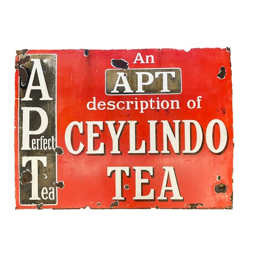 95 - An APT Description of Ceylindo Tea single sided vitreous enamel advertising sign, by Chromo, Wolverh... 