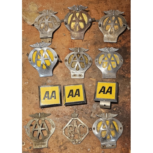 103 - Eleven AA and RAC car bumper badges