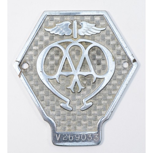 110 - An AA commercial basket weave grill badge, no. V269033