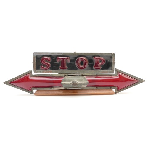 124 - An American STOP/indicator rear lamp, c.1930's, 34 x 10cm