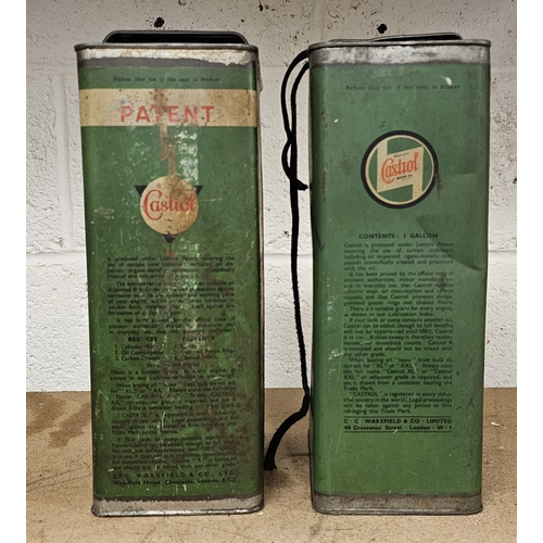 126 - Two Castrol one gallon oil cans with caps.