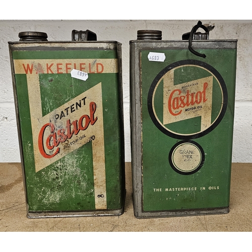 126 - Two Castrol one gallon oil cans with caps.