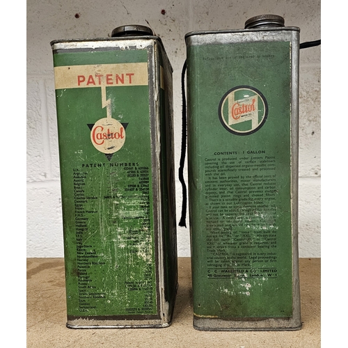 126 - Two Castrol one gallon oil cans with caps.