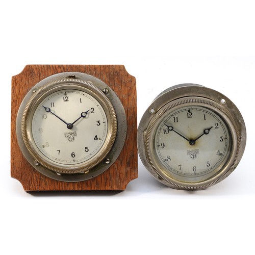 166 - Two Smiths of London nickel car clocks, c.1930's, both with no numbers