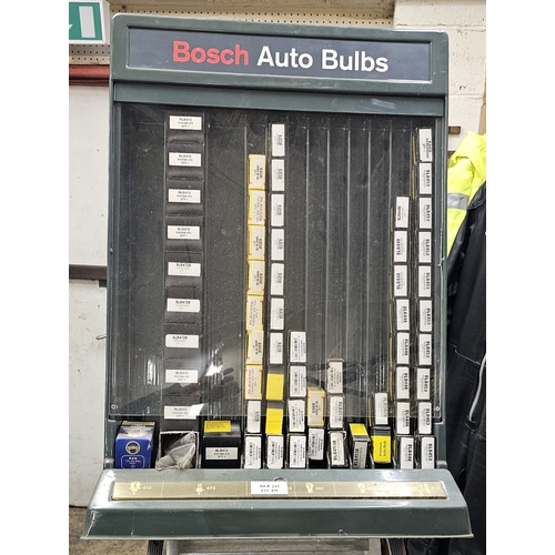 173 - Two Bosch Premium Auto Bulb metal display stands, a wire example and a plastic example (4)